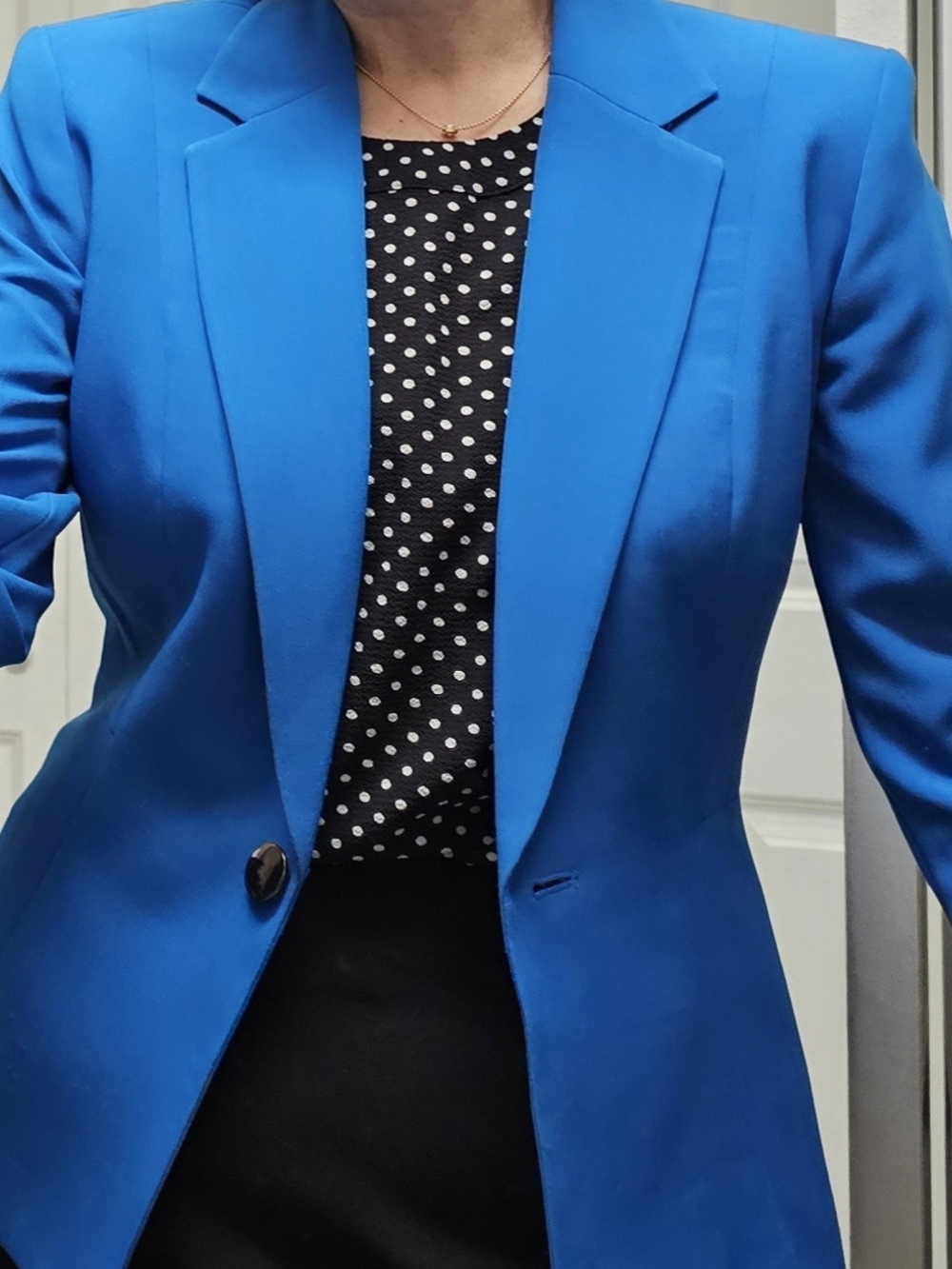 Kasper Vibrant Blue Single-Button Women's Blazer 10
